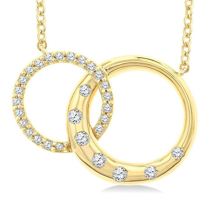 Mosaic Circle Interlock Diamond Fashion Pendant