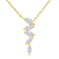 1/4 Ctw Zig-Zag Marquise Cut Diamond Fashion Pendant With Chain in 10K Yellow Gold
