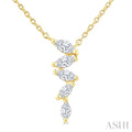 1/4 Ctw Zig-Zag Marquise Cut Diamond Fashion Pendant With Chain in 10K Yellow Gold