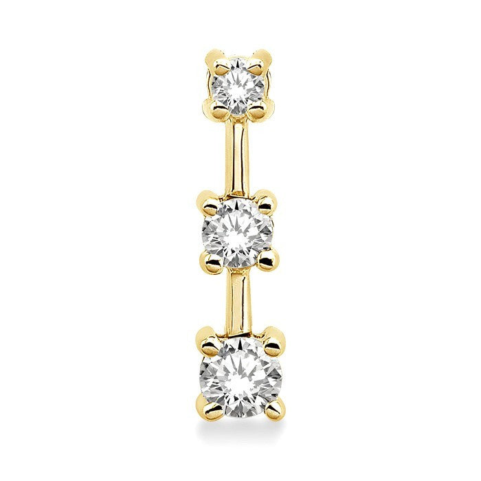 1 Ctw Round Cut Diamond Earrings in 14K Yellow Gold