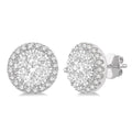 1 Ctw Shine Bright Round Cut Diamond Stud Earrings in 14K White Gold