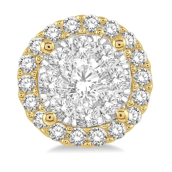 1/2 Ctw Shine Bright Round Cut Diamond Stud Earrings in 14K Yellow and White Gold