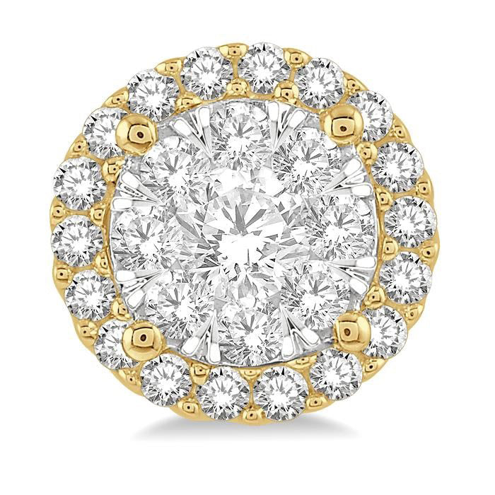 Round Shape Halo Shine Bright Essential Diamond Earrings