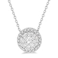 1/2 Ctw Shine Bright Round Cut Diamond Pendant With Chain in 14K White Gold