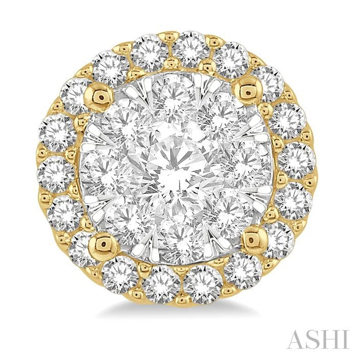 1/2 Ctw Shine Bright Round Cut Diamond Stud Earrings in 14K Yellow and White Gold