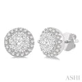 1/2 Ctw Lovebright Round Cut Diamond Stud Earrings in 14K White Gold