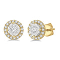 1/3 Ctw Shine Bright Round Cut Diamond Stud Earrings in 14K Yellow and White Gold