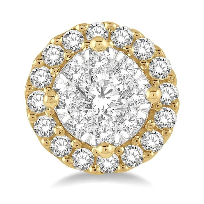 1/3 Ctw Shine Bright Round Cut Diamond Stud Earrings in 14K Yellow and White Gold
