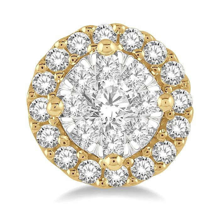 Round Shape Halo Shine Bright Essential Diamond Earrings