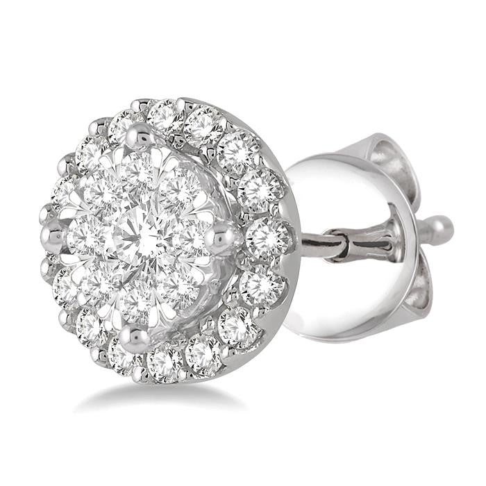 Shine Bright RaVioLux CaNoPho 14K White Gold Diamond Pave Earrings