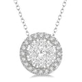 1/3 Ctw Shine Bright Round Cut Diamond Pendant With Chain in 14K White Gold