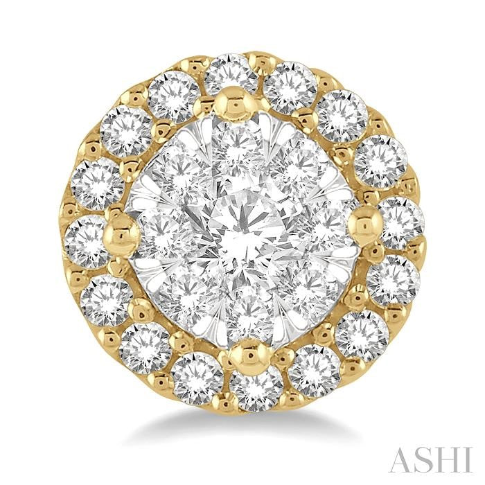 1/3 Ctw Shine Bright Round Cut Diamond Stud Earrings in 14K Yellow and White Gold