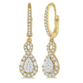 5/8 Ctw Pear Shape Shine Bright Diamond Earrings in 14K Yellow and White Gold