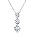 1 Ctw Round Cut Diamond Three-Stone Snowman Pendant With Chain in 14K White Gold