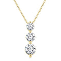 1 Ctw Round Cut Diamond Three-Stone Snowman Pendant With Chain in 14K Yellow Gold