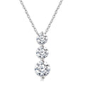 3/4 Ctw Round Cut Diamond Three-Stone Snowman Pendant With Chain in 14K White Gold