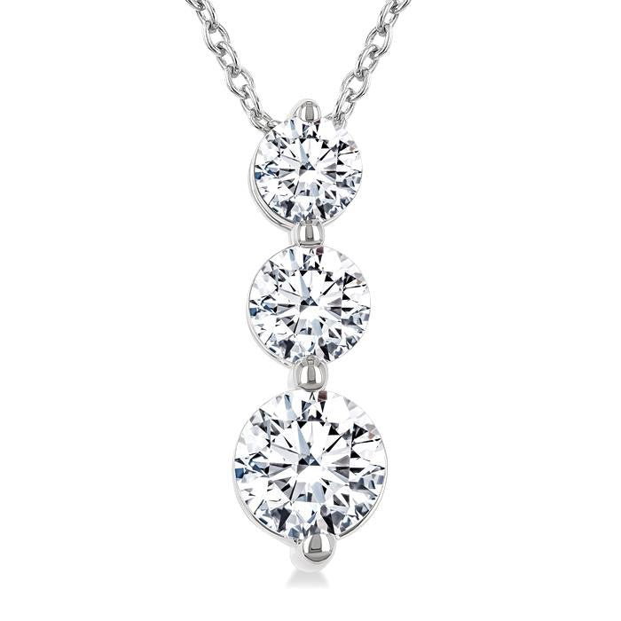 Oleander Aster 3 Stone Diamond Fashion Pendant