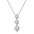 1/2 Ctw Round Cut Diamond Three-Stone Snowman Pendant With Chain in 14K White Gold