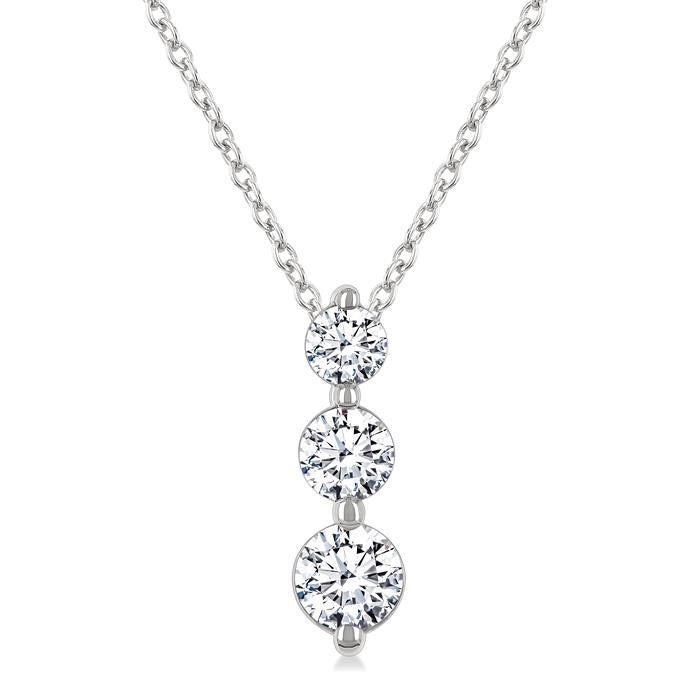 River Serenade 3 Stone Diamond Fashion Pendant