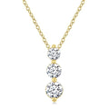 1/2 Ctw Round Cut Diamond Three-Stone Snowman Pendant With Chain in 14K Yellow Gold
