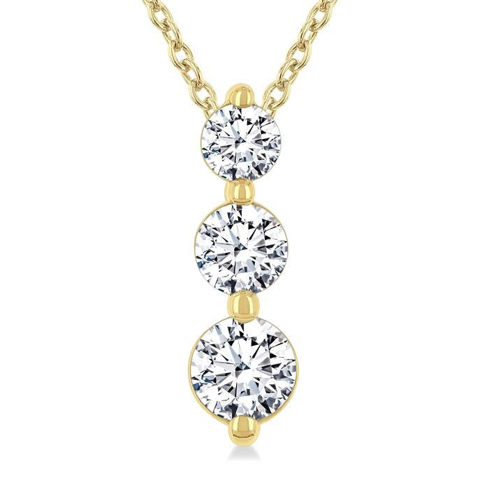 Kaia Celestia 3 Stone Diamond Fashion Pendant