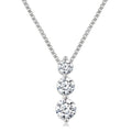 1/3 Ctw Round Cut Diamond Three-Stone Snowman Pendant With Chain in 14K White Gold