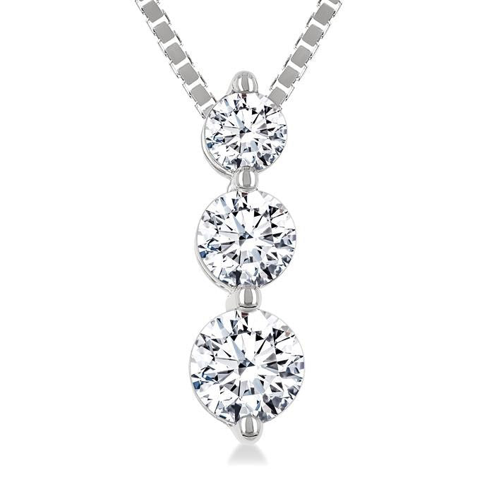 Tansy Lyric 3 Stone Diamond Fashion Pendant
