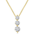1/3 Ctw Round Cut Diamond Three-Stone Snowman Pendant With Chain in 14K Yellow Gold