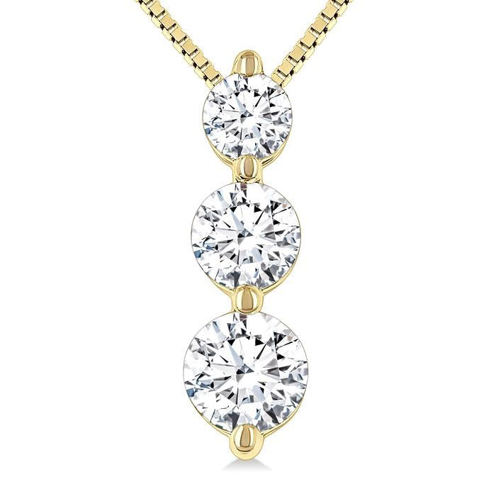 Fable Allure 3 Stone Diamond Fashion Pendant