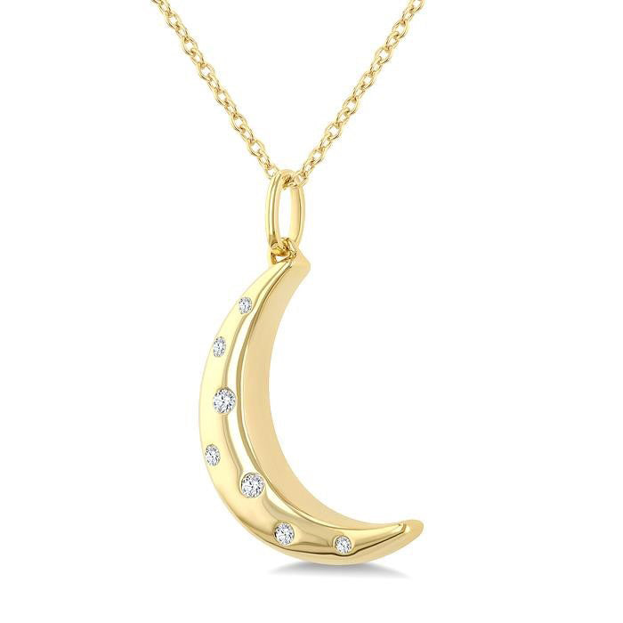 Moon Mosaic Diamond Fashion Pendant