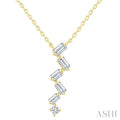 1/3 Ctw Zig-Zag Mixed Cut Diamond Fashion Pendant With Chain in 10K Yellow Gold