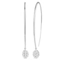 1/3 Ctw Oval Shape Dangler Shine Bright Round Cut Diamond Earrings in 14K White Gold