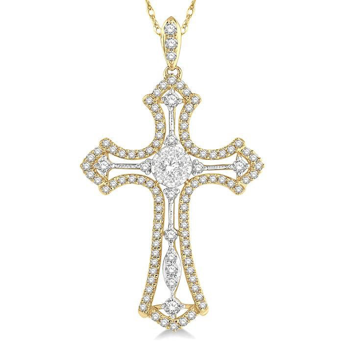 Isolde Poppy Cross Shine Bright Diamond Fashion Pendant