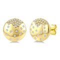1/5 Ctw Round Cut Diamond Circle Mosaic Stud Earrings in 10K Yellow Gold