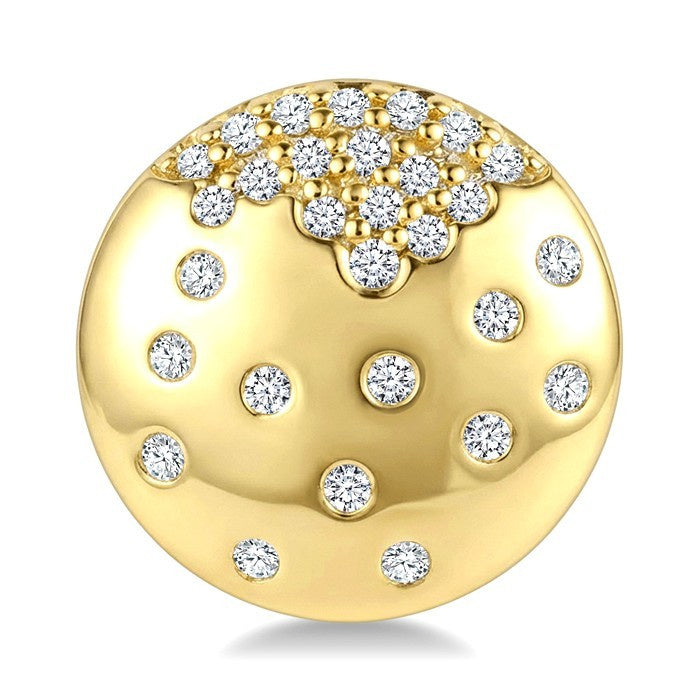 1/5 Ctw Round Cut Diamond Circle Mosaic Stud Earrings in 10K Yellow Gold
