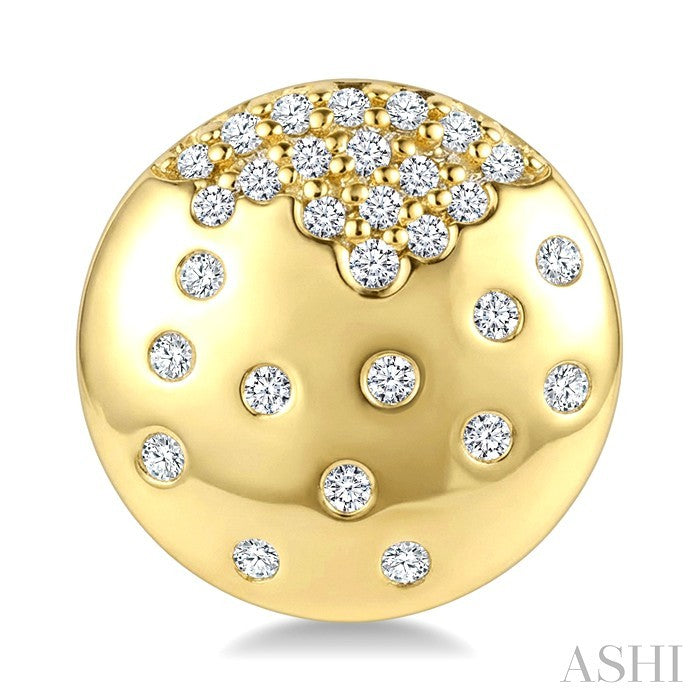 1/5 Ctw Round Cut Diamond Circle Mosaic Stud Earrings in 10K Yellow Gold