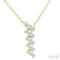 1/4 Ctw Zig-Zag Mixed Cut Diamond Fashion Pendant With Chain in 10K Yellow Gold