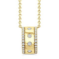 1/4 Ctw Round Cut Golden Glow Diamond Rondelle Bold Fashion Pendant With Chain in 10K Yellow Gold