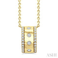 1/4 Ctw Round Cut Golden Glow Diamond Rondelle Bold Fashion Pendant With Chain in 10K Yellow Gold