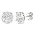 2 1/10 Ctw Shine Bright Round Cut Diamond Stud Earrings in 14K White Gold