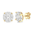 1 1/2 Ctw Shine Bright Round Cut Diamond Stud Earrings in 14K Yellow and White Gold