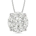 1 1/2 Ctw Shine Bright Round Cut Diamond Pendant in 14K White Gold with Chain
