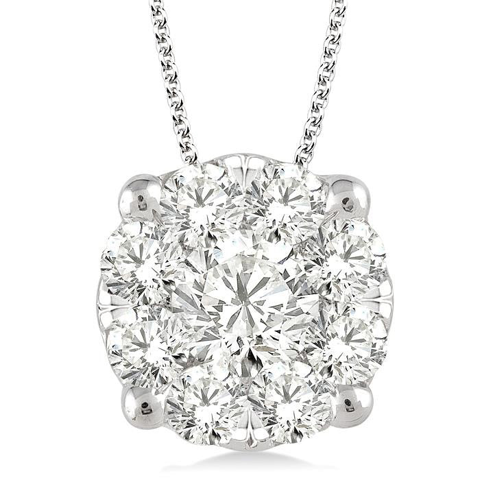 Rhea Prairie Round Shape Shine Bright Essential Diamond Solitaire Pendant