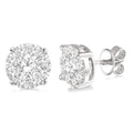2 1/10 Ctw Shine Bright Round Cut Diamond Stud Earrings in 14K White Gold
