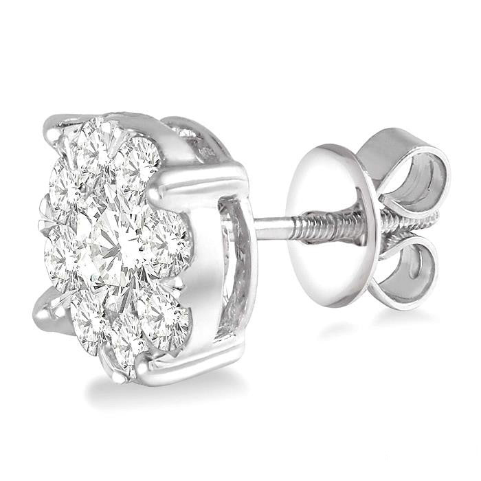 Shine Bright LysValSol 14K White Gold Diamond Earrings
