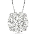 1 1/2 Ctw Shine Bright Round Cut Diamond Pendant in 14K White Gold with Chain