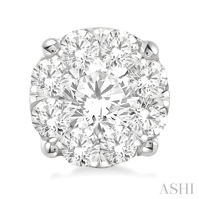 1 1/2 Ctw Shine Bright Round Cut Diamond Stud Earrings in 14K White Gold