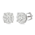 1 Ctw Round Cut Shine Bright Diamond Stud Earrings in 14K White Gold