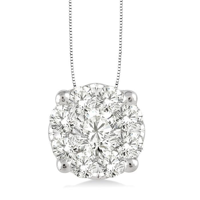 Dione Lustre Round Shape Shine Bright Essential Diamond Solitaire Pendant