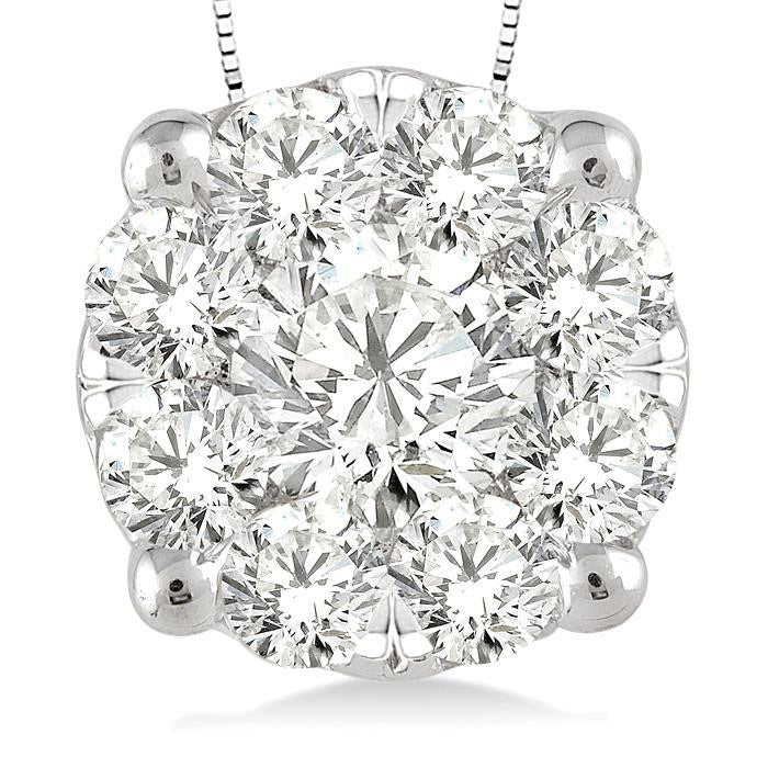 Dione Lustre Round Shape Shine Bright Essential Diamond Solitaire Pendant